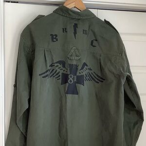 Vintage Military-Style Airforce Olive Green Men's Jacket , Size L